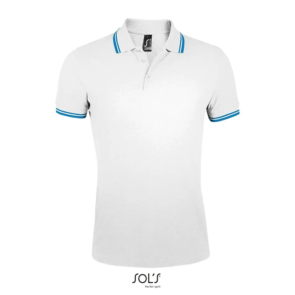 Polo Para Hombre SOL'S PASADENA MEN Blanco / Aqua