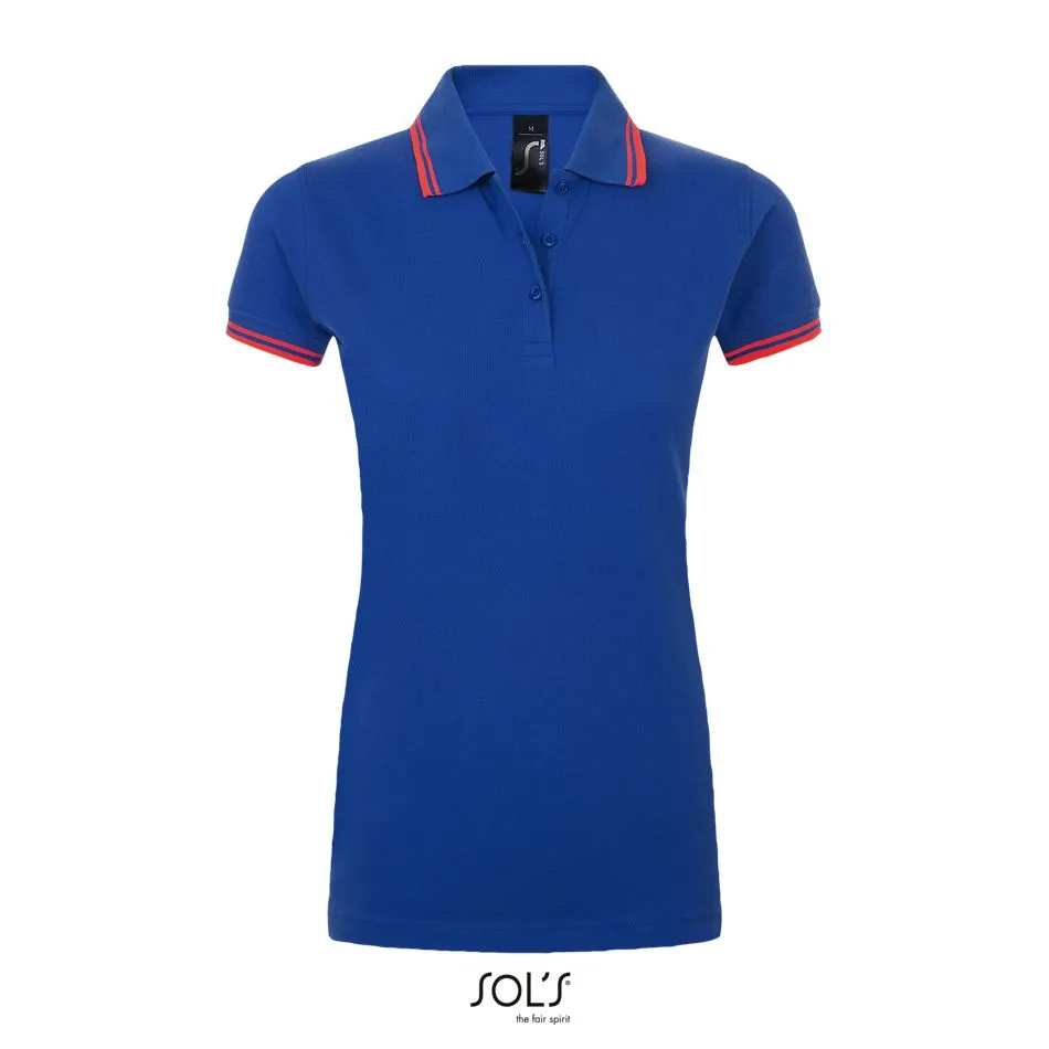 Polo Para Mujer SOL'S PASADENA WOMEN Azul royal / Neón coral