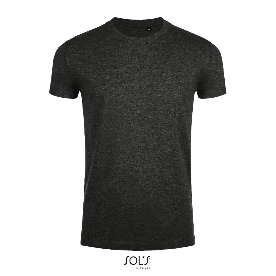Camiseta Ajustada Hombre Cuello Redondo SOL'S IMPERIAL FIT Antracita mezcla
