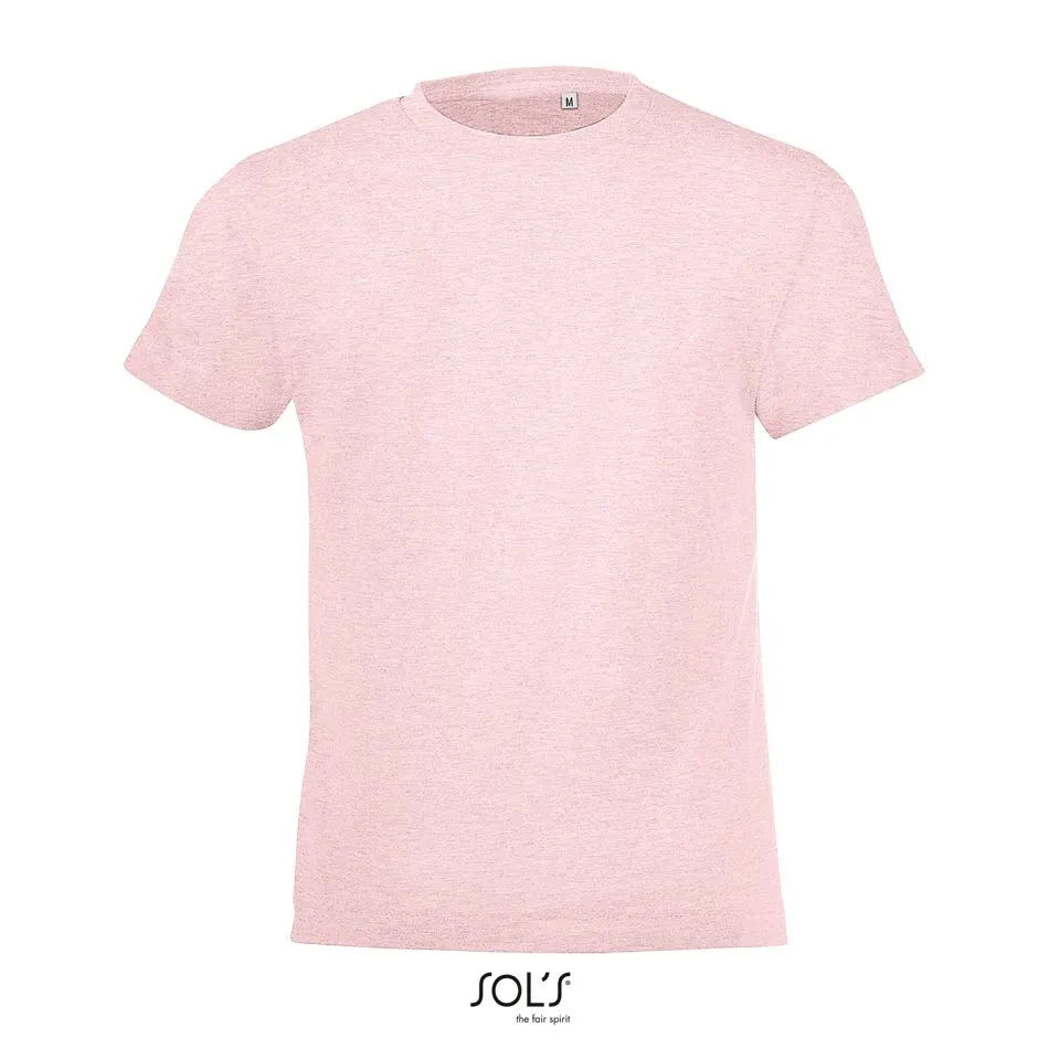 Camiseta Niños Cuello Redondo SOL'S REGENT FIT KIDS Rosa jaspeado