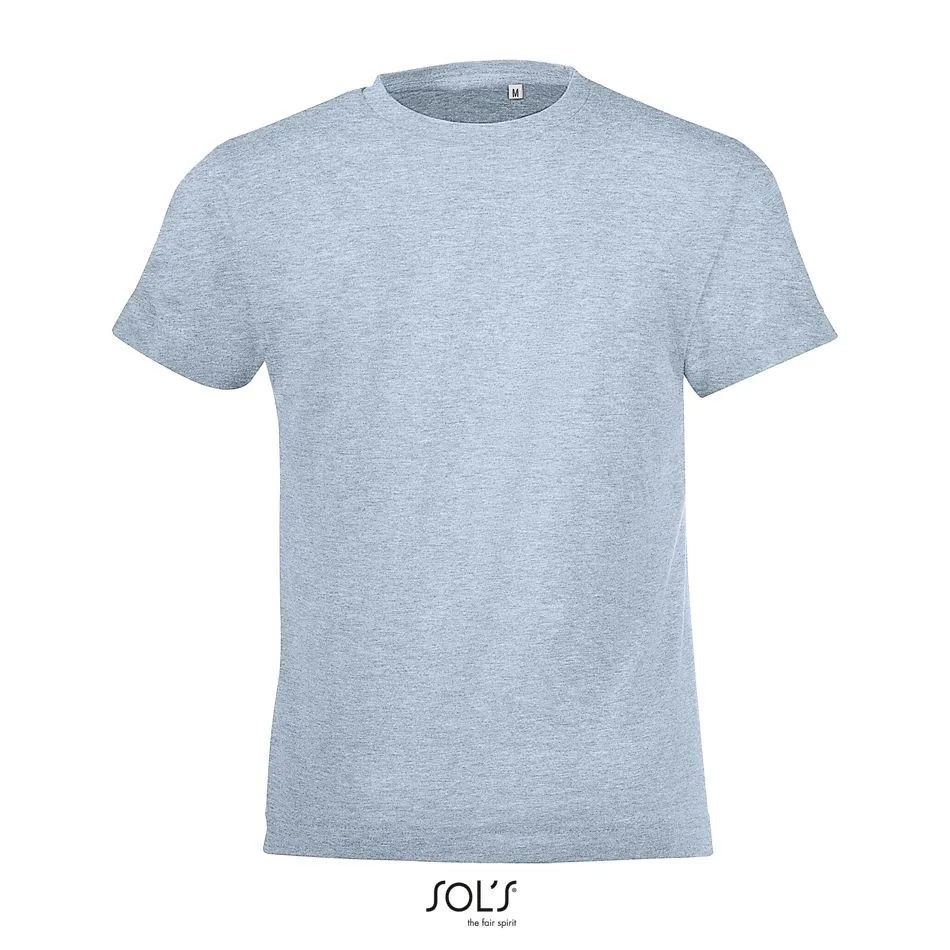 Camiseta Niños Cuello Redondo SOL'S REGENT FIT KIDS Azul cielo jaspeado