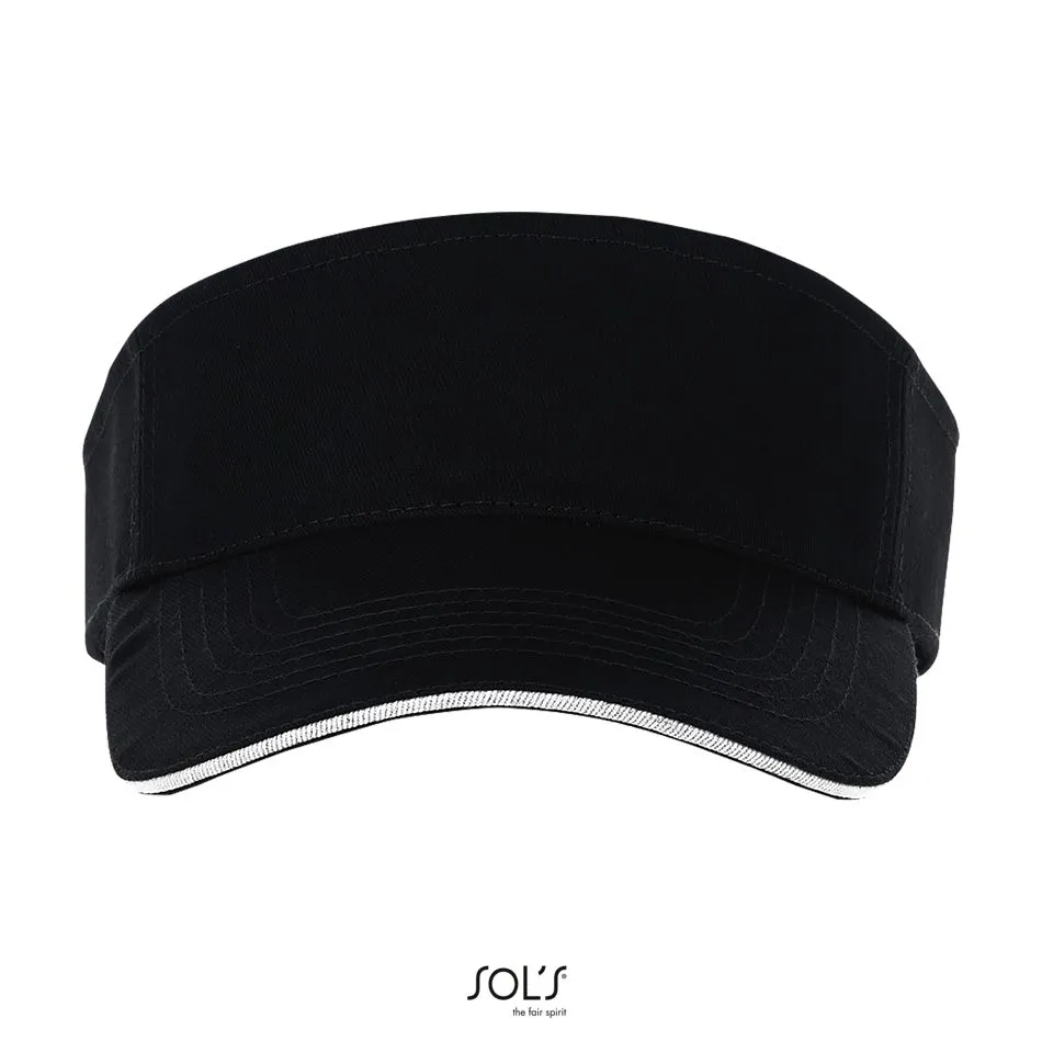 Visera Unisex SOL'S ACE NEGRO / BLANCO