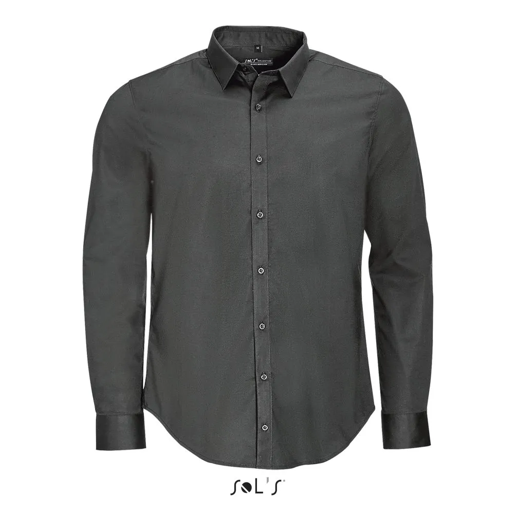 Camisa Stretch Hombre Manga Larga SOL'S BLAKE MEN Gris titanio