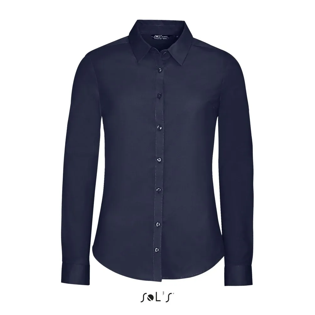 Camisa Stretch Mujer Manga Larga SOL'S BLAKE WOMEN Azul oscuro
