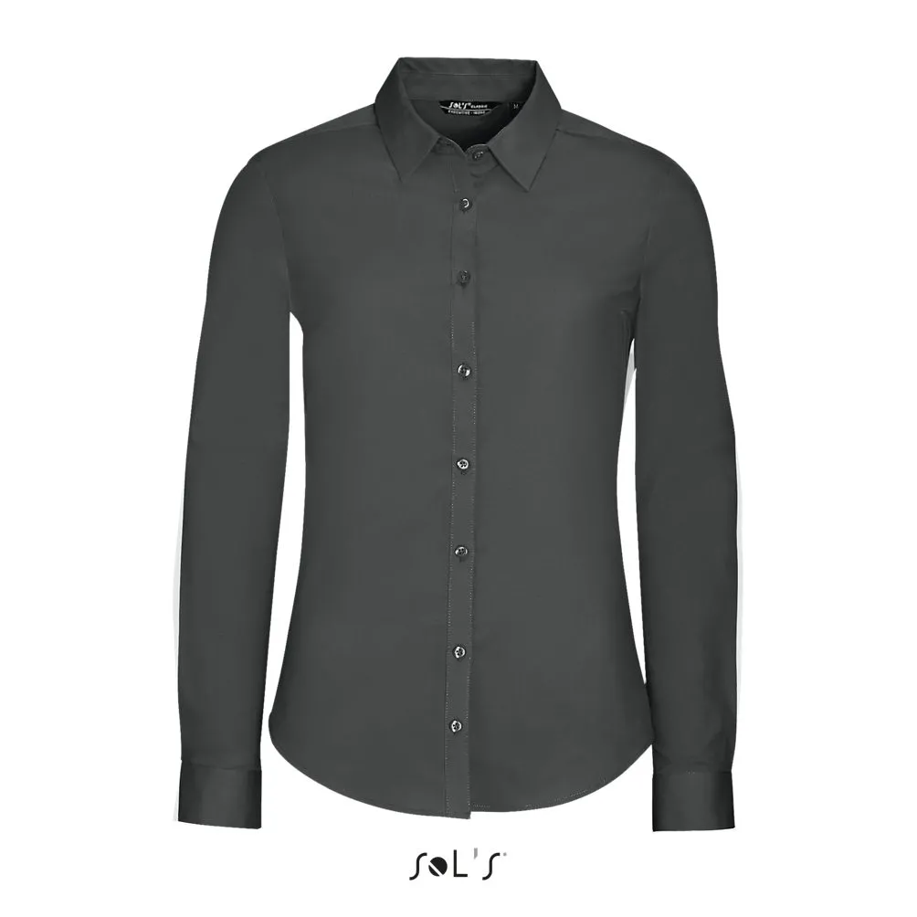 Camisa Stretch Mujer Manga Larga SOL'S BLAKE WOMEN Gris titanio