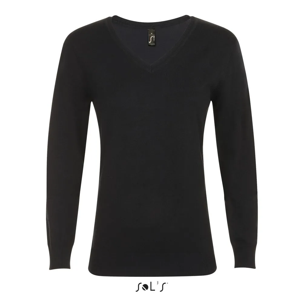Jersey De Cuello Pico Para Mujer SOL'S GLORY WOMEN NEGRO