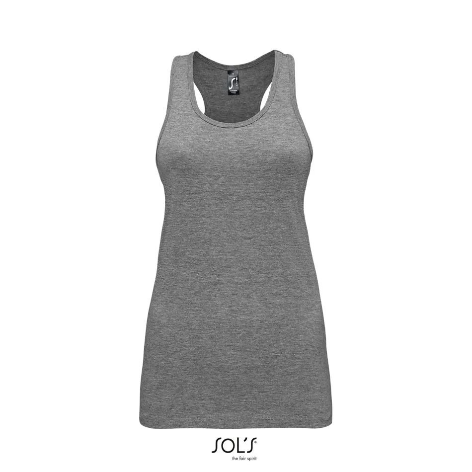 Camiseta Espalda Nadador SOL'S JUSTIN WOMEN GRIS MEZCLA