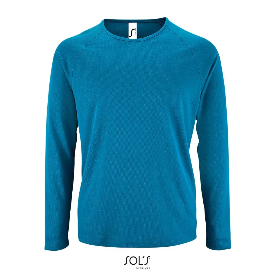 Camiseta De Deporte De Manga Larga De Hombre SOL'S SPORTY LSL MEN AQUA