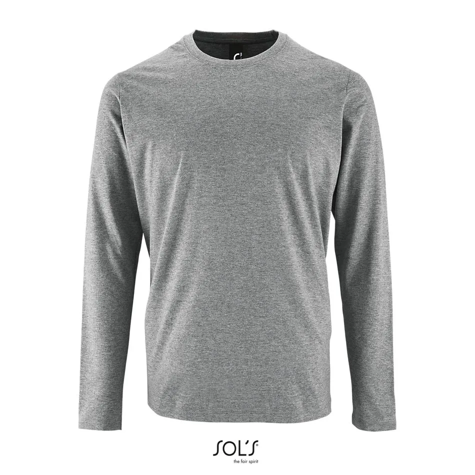 Camiseta De Manga Larga De Hombre SOL'S IMPERIAL LSL MEN GRIS MEZCLA