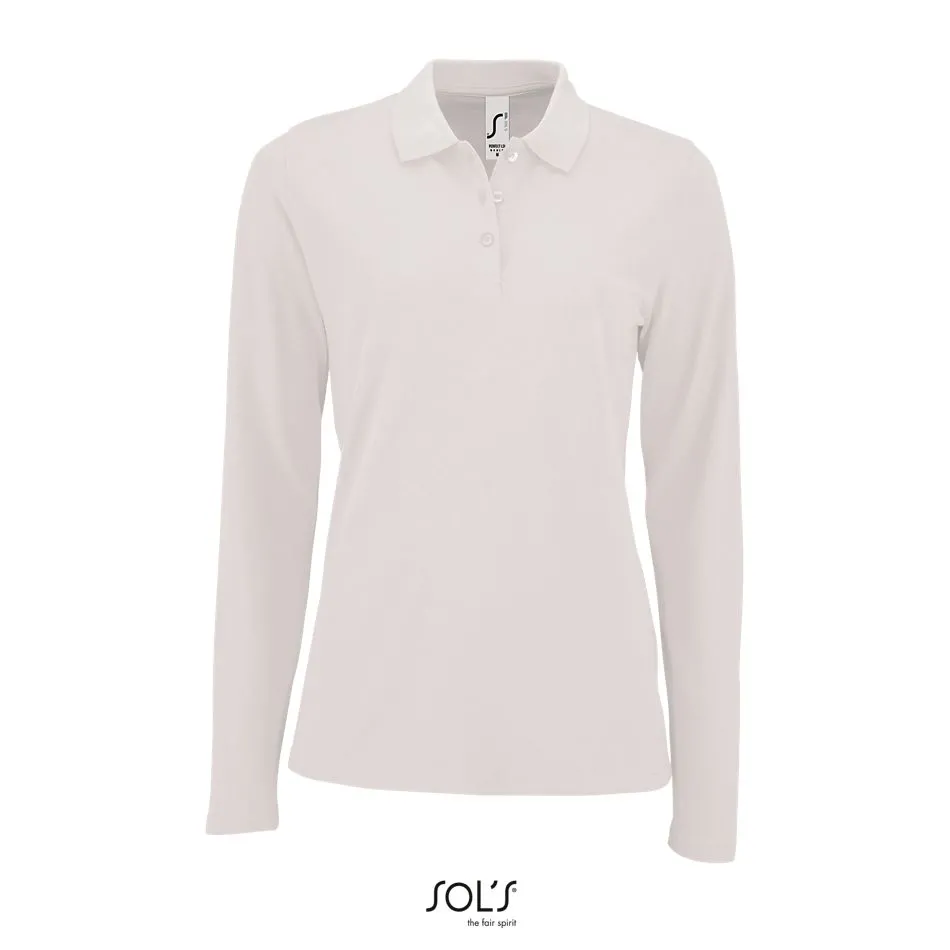 Polo Piqué De Manga Larga Para Mujer SOL'S PERFECT LSLS WOMEN BLANCO