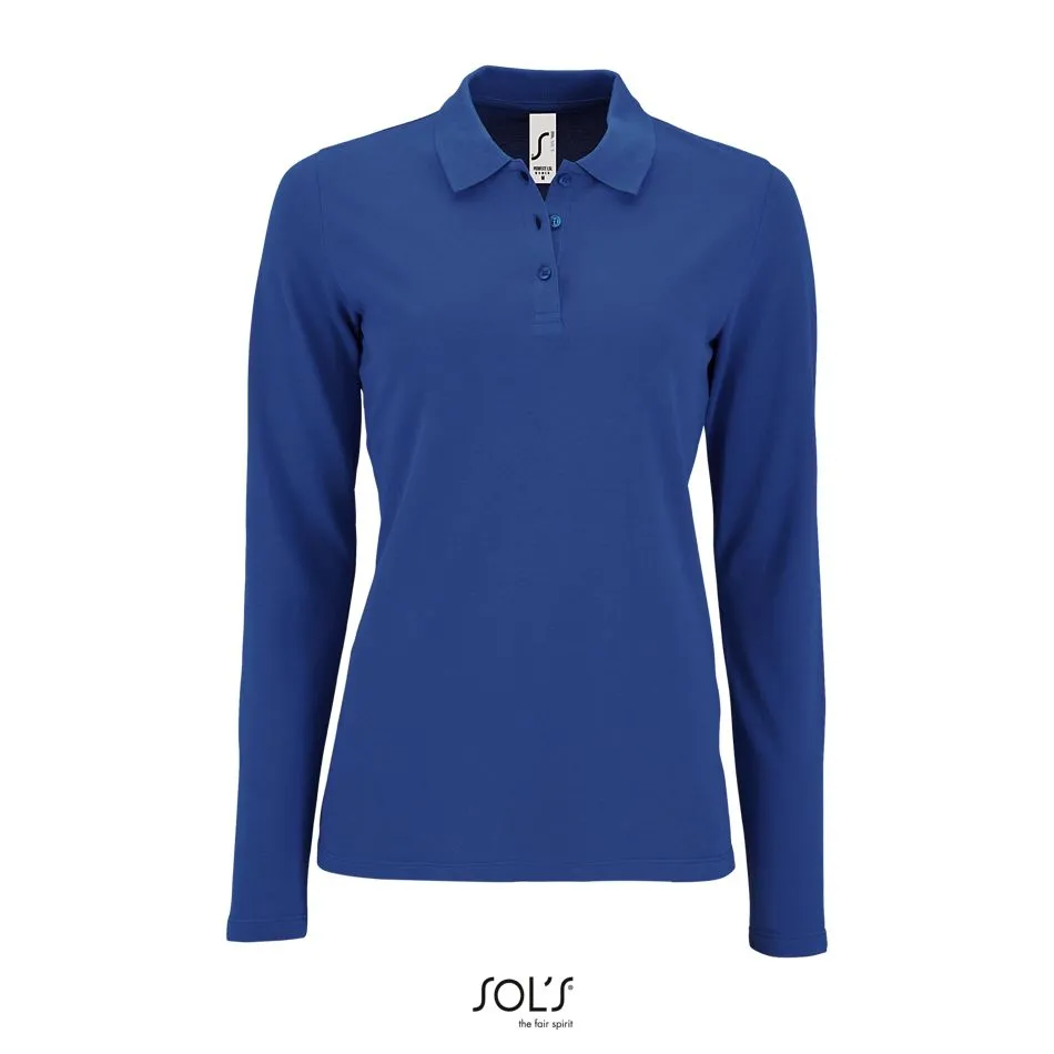 Polo Piqué De Manga Larga Para Mujer SOL'S PERFECT LSLS WOMEN AZUL ROYAL