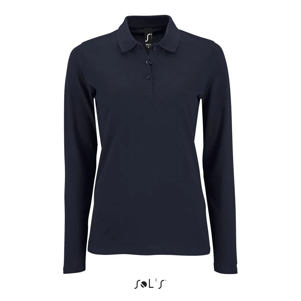 Polo Piqué De Manga Larga Para Mujer SOL'S PERFECT LSLS WOMEN FRENCH MARINO