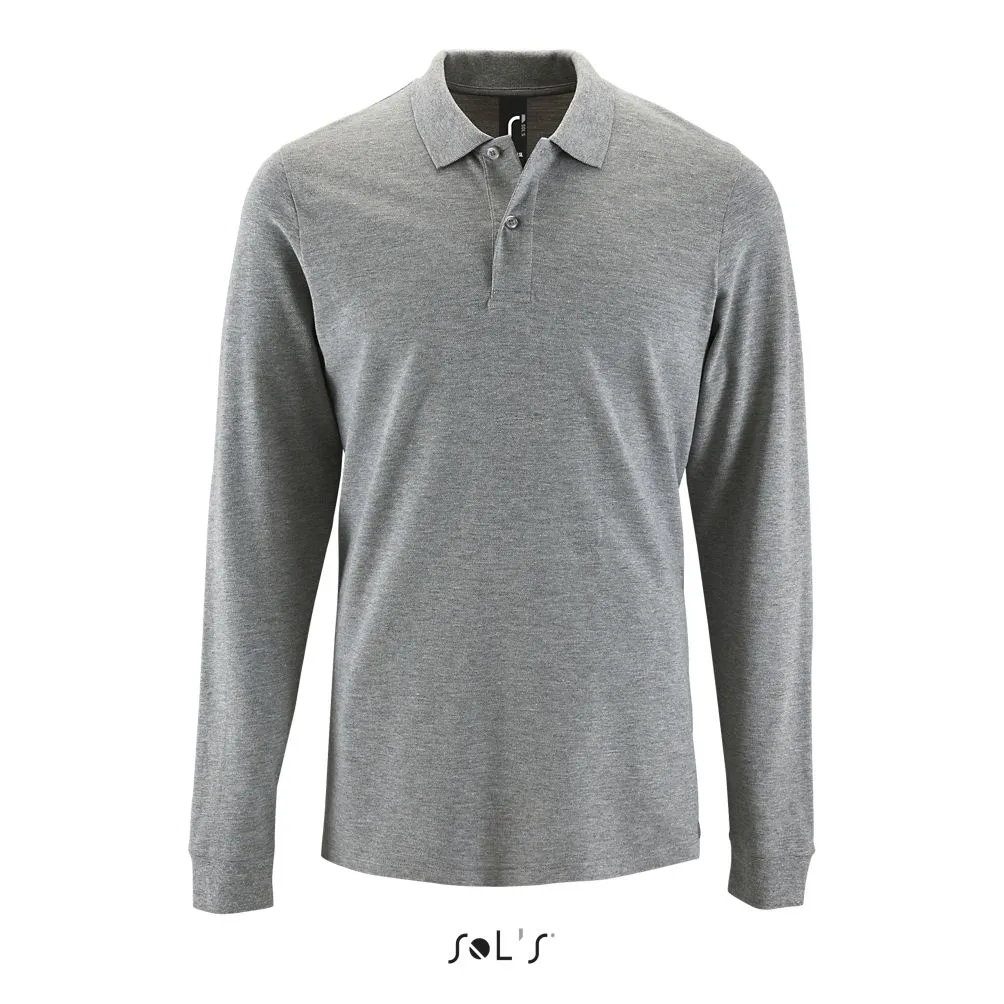 Polo Piqué De Manga Larga Para Hombre SOL'S PERFECT LSL MEN GRIS MEZCLA