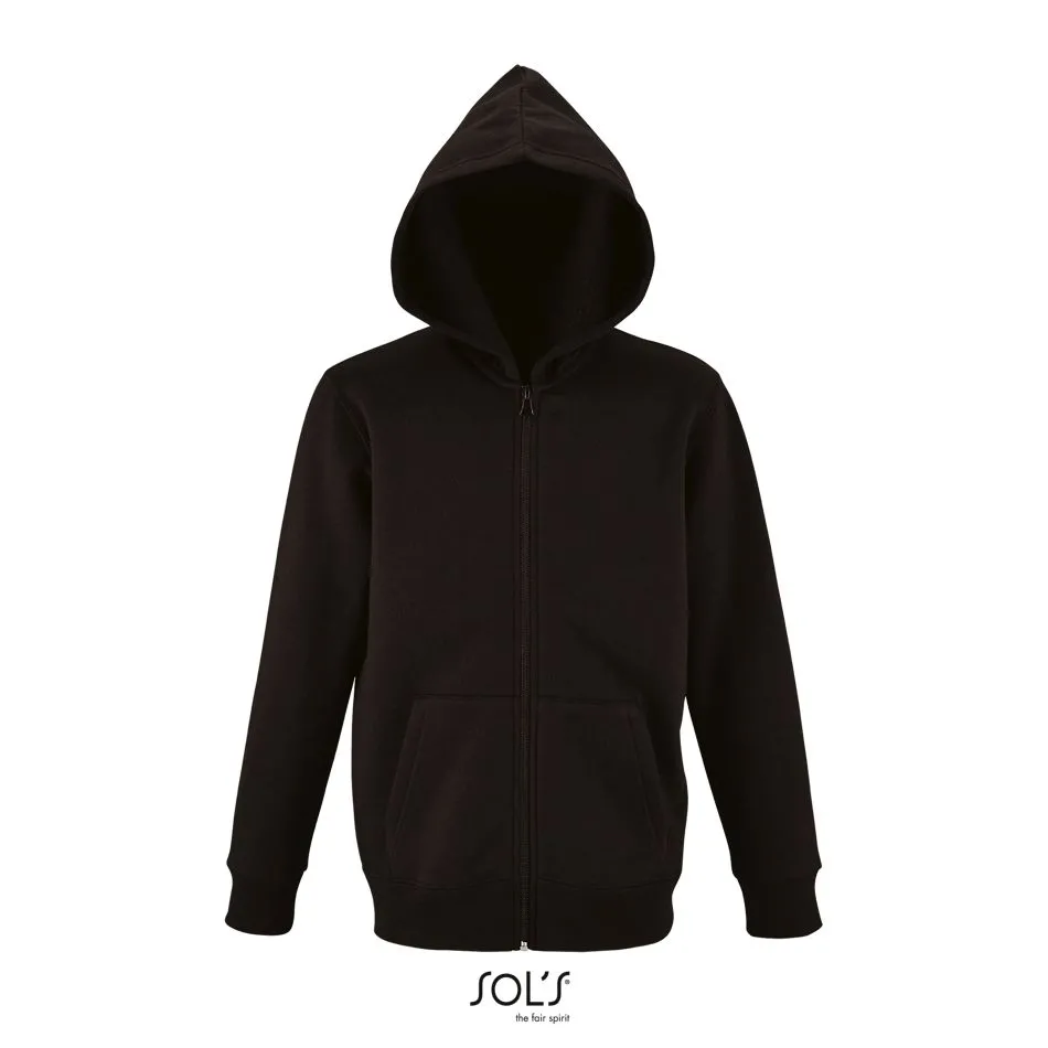 Sudadera Con Cremallera Y Capucha SOL'S STONE KIDS NEGRO