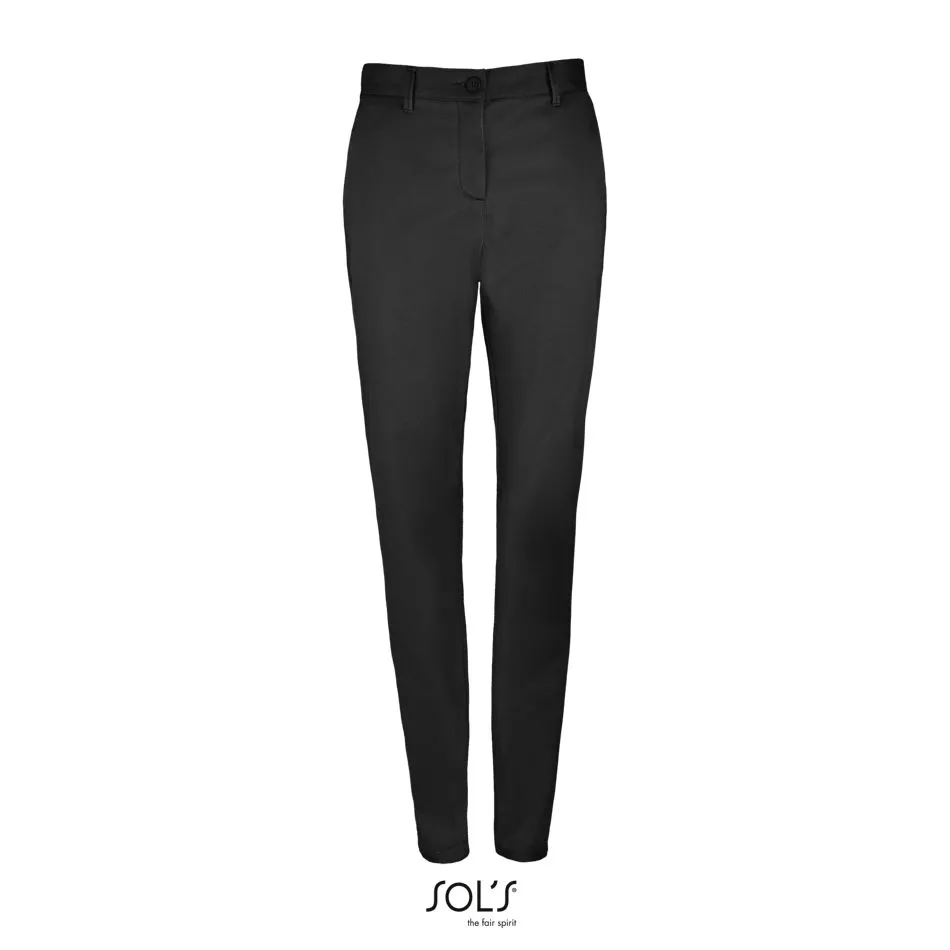 Pantalones Elásticos De Satén De Mujer SOL'S JARED WOMEN NEGRO