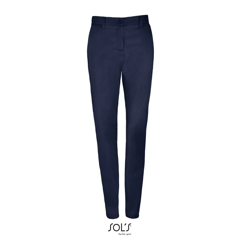 Pantalones Elásticos De Satén De Mujer SOL'S JARED WOMEN FRENCH MARINO
