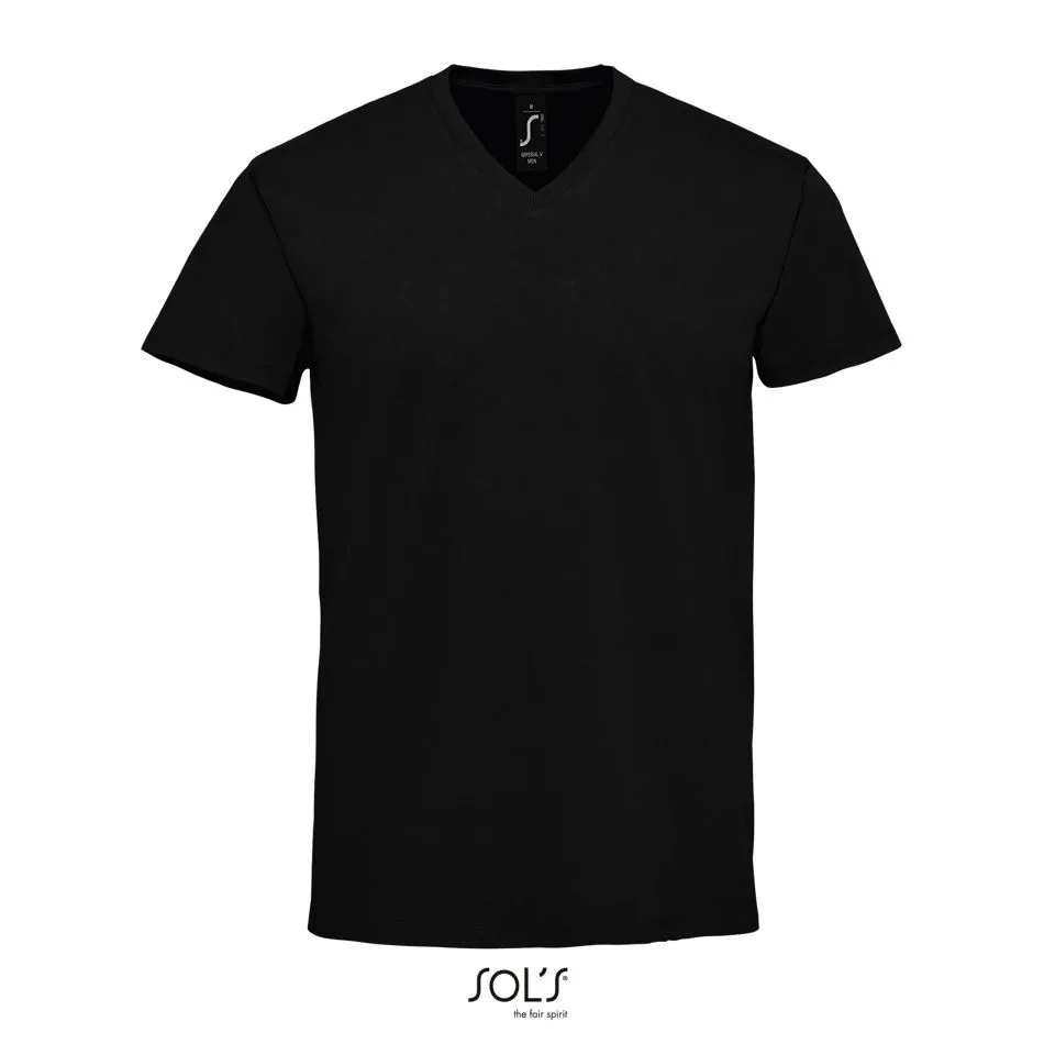Camiseta De Hombre De Cuello De Pico SOL'S IMPERIAL V MEN NEGRO PROFUNDO