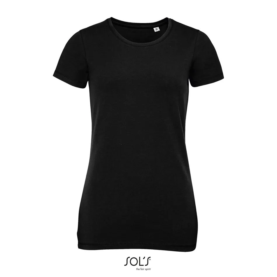 Camiseta De Cuello Redondo Para Mujer SOL'S MILLENIUM WOMEN NEGRO PROFUNDO