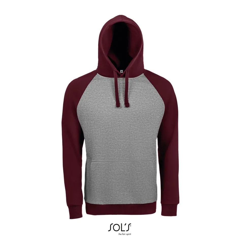 Sudadera Unisex Bicolor SOL'S SEATTLE Gris Borgoña