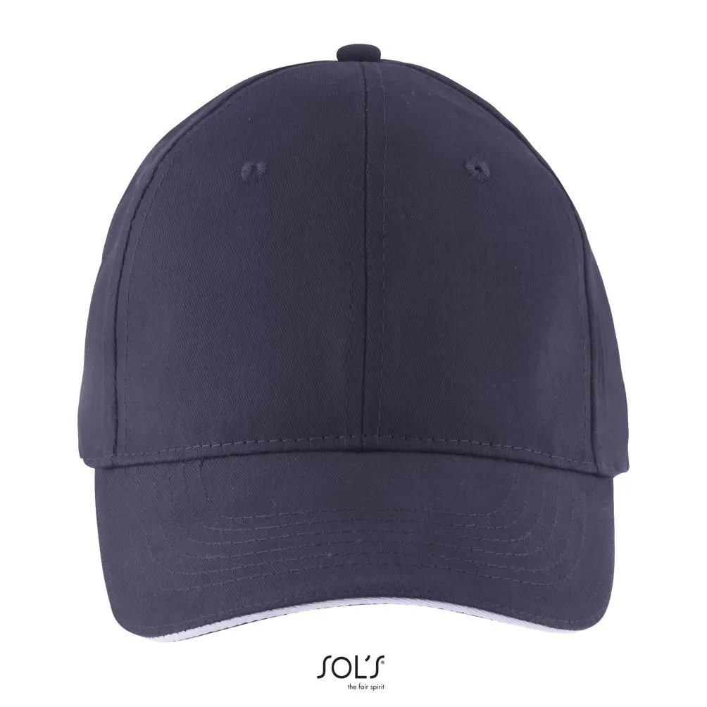 Gorra De 6 Paneles SOL'S SOLAR FRENCH MARINO / BLANCO