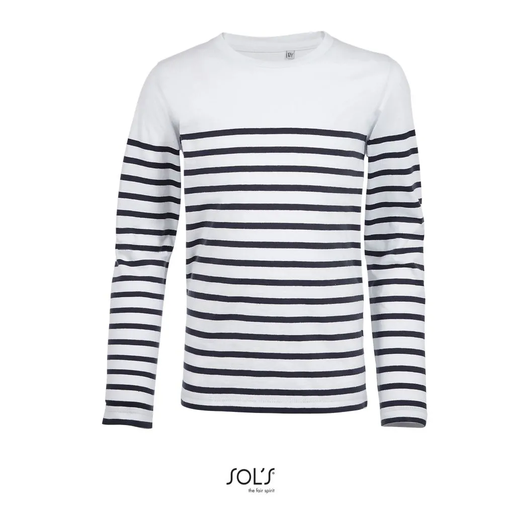 Camiseta Rayada De Manga Larga Para Niño SOL'S MATELOT LSL KIDS BLANCO /  AZUL MARINO