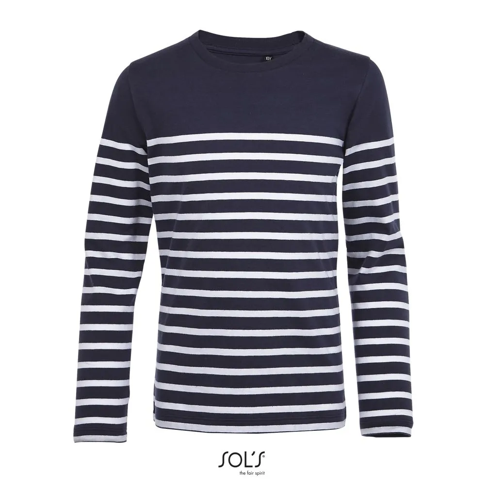 Camiseta Rayada De Manga Larga Para Niño SOL'S MATELOT LSL KIDS FRENCH MARINO / BLANCO