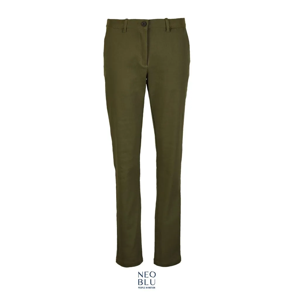 Pantalones Chinos Mujer Con Cintura Elástica NEOBLU GUSTAVE WOMEN Kaki Oscuro