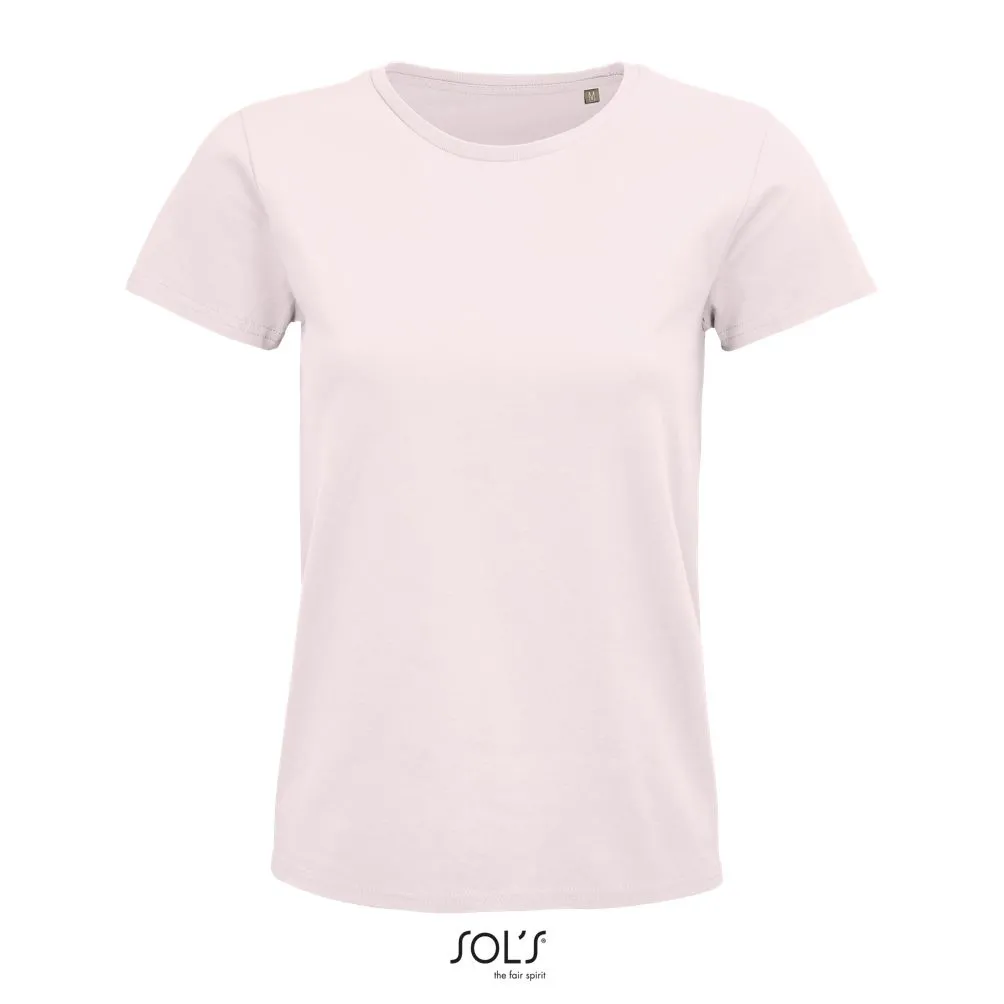 Camiseta Mujer Ajustada De Punto Liso Y Cuello Redondo SOL'S PIONEER WOMEN ROSA PÁLIDO