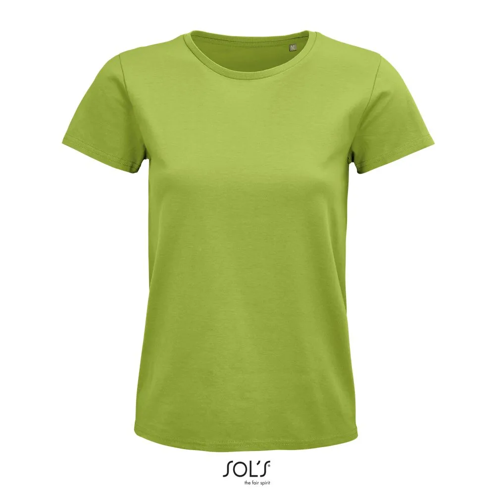 Camiseta Mujer Ajustada De Punto Liso Y Cuello Redondo SOL'S PIONEER WOMEN VERDE MANZANA