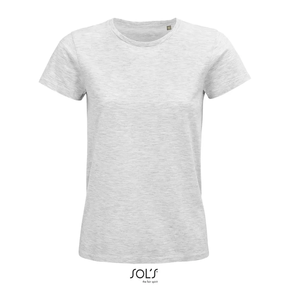 Camiseta Mujer Ajustada De Punto Liso Y Cuello Redondo SOL'S PIONEER WOMEN ASH