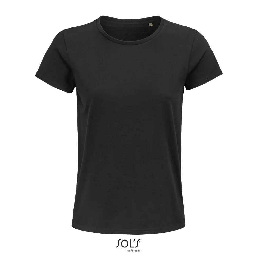 Camiseta Mujer Ajustada De Punto Liso Y Cuello Redondo SOL'S PIONEER WOMEN NEGRO PROFUNDO