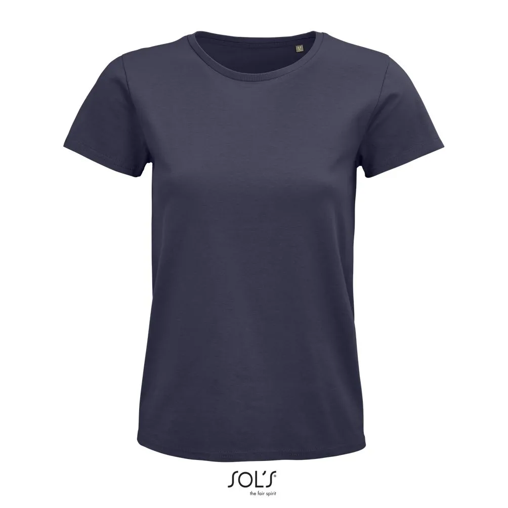 Camiseta Mujer Ajustada De Punto Liso Y Cuello Redondo SOL'S PIONEER WOMEN GRIS RATÓN