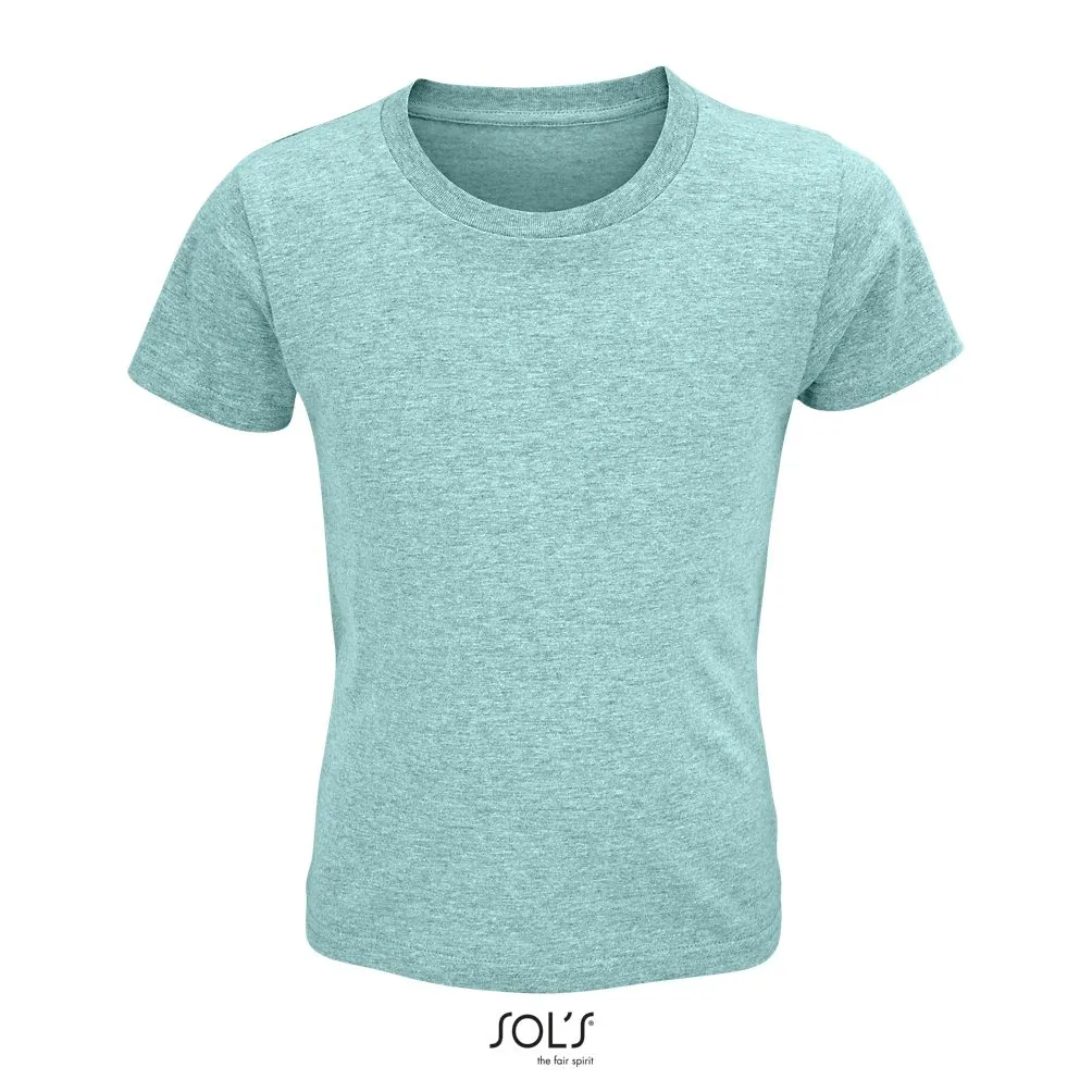 Camiseta Ajustada De Cuello Redondo Para Niño SOL'S CRUSADER KIDS Verde Jaspeado Claro