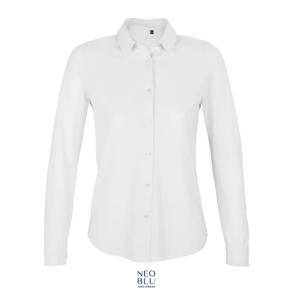 Camisa De Piqué De Algodón Para Mujer NEOBLU BASILE WOMEN Blanco Óptimo