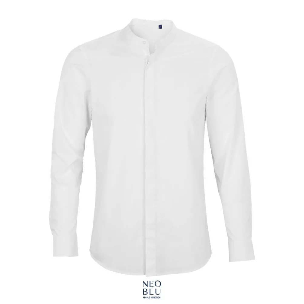 Camisa De Hombre Con Cuello Mandarín NEOBLU BART MEN Blanco Óptimo