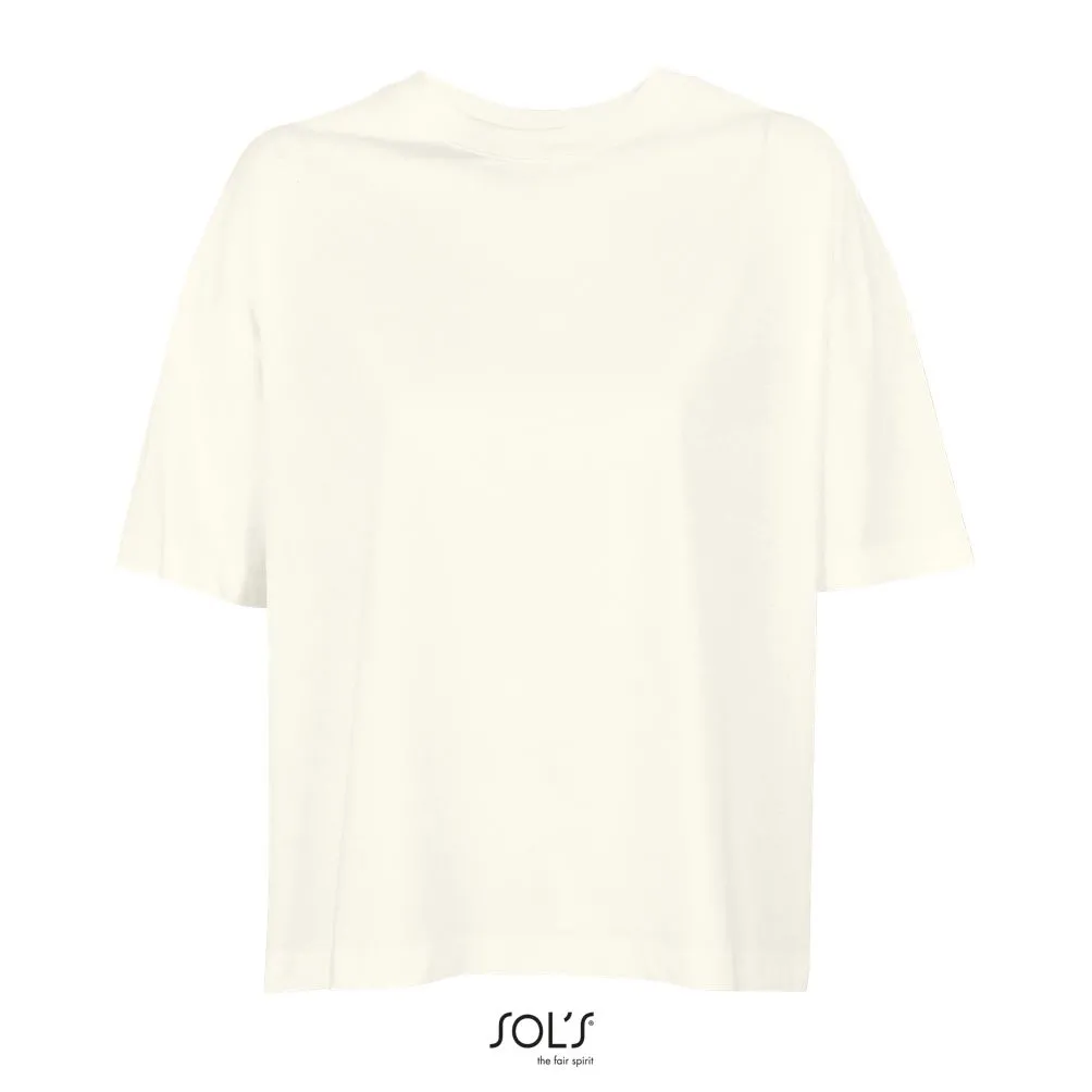 Camiseta Oversize Para Mujer SOL'S BOXY WOMEN Blanco crema