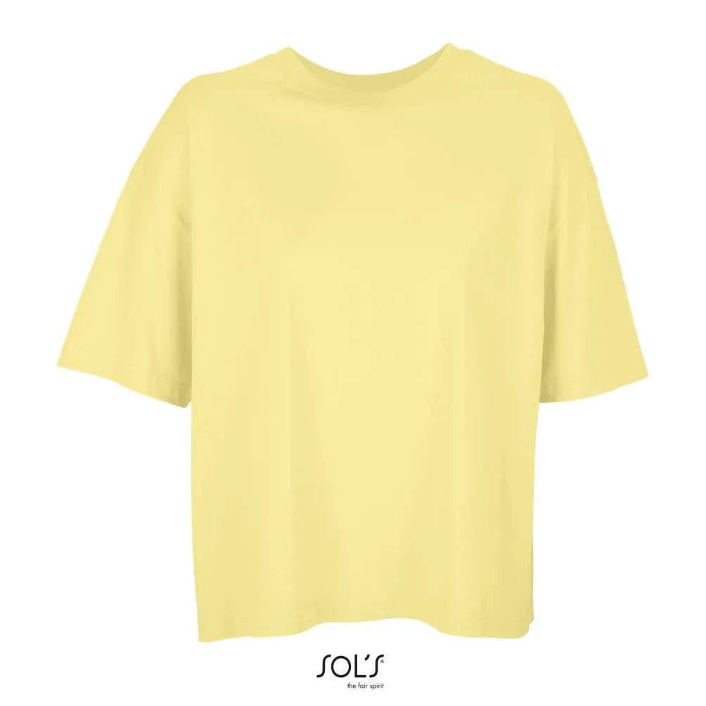 Camiseta Oversize Para Mujer SOL'S BOXY WOMEN Amarillo Claro