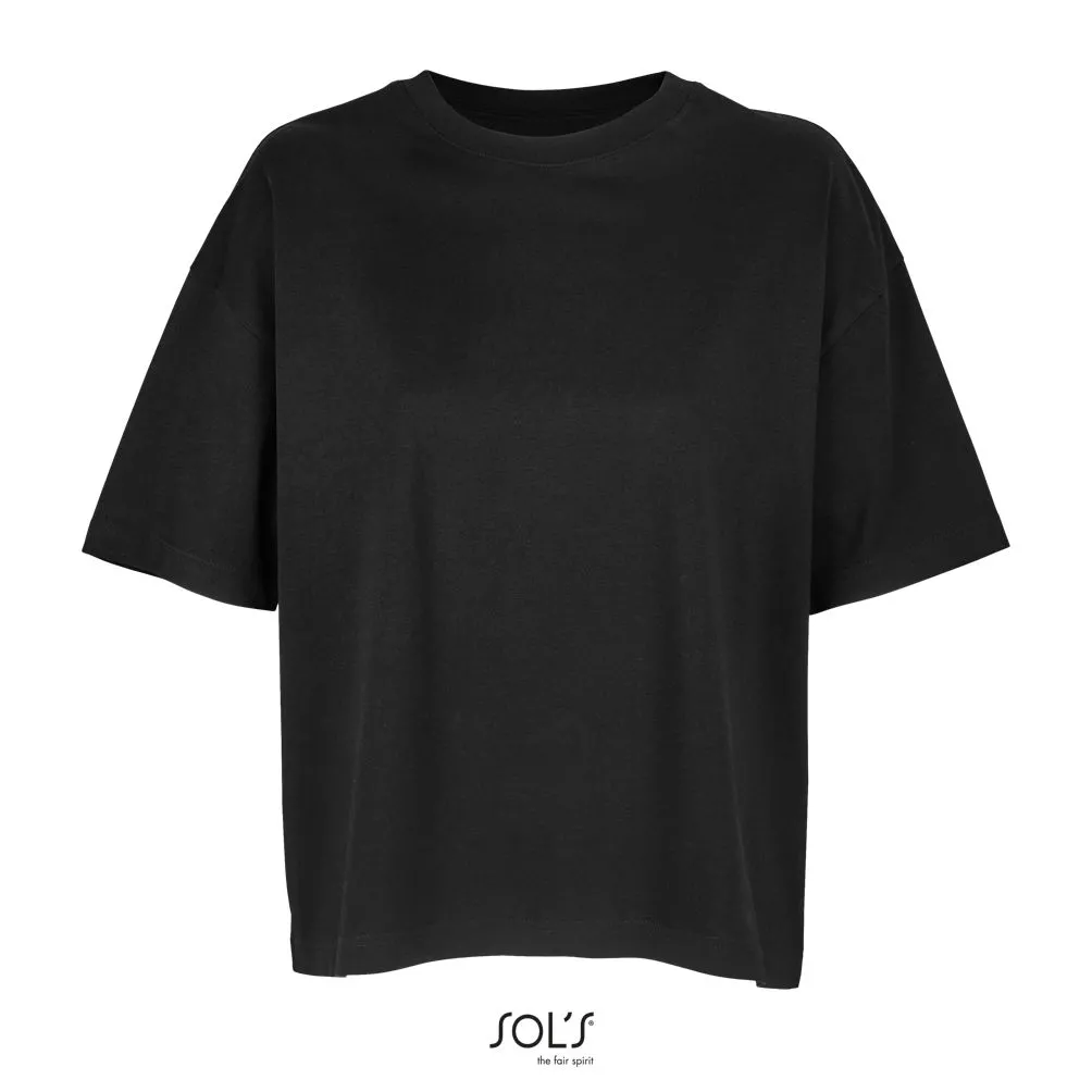 Camiseta Oversize Para Mujer SOL'S BOXY WOMEN NEGRO PROFUNDO