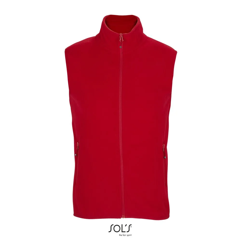 Chaleco De Microfibra Unisex Con Cremallera SOL'S FACTOR BW ROJO