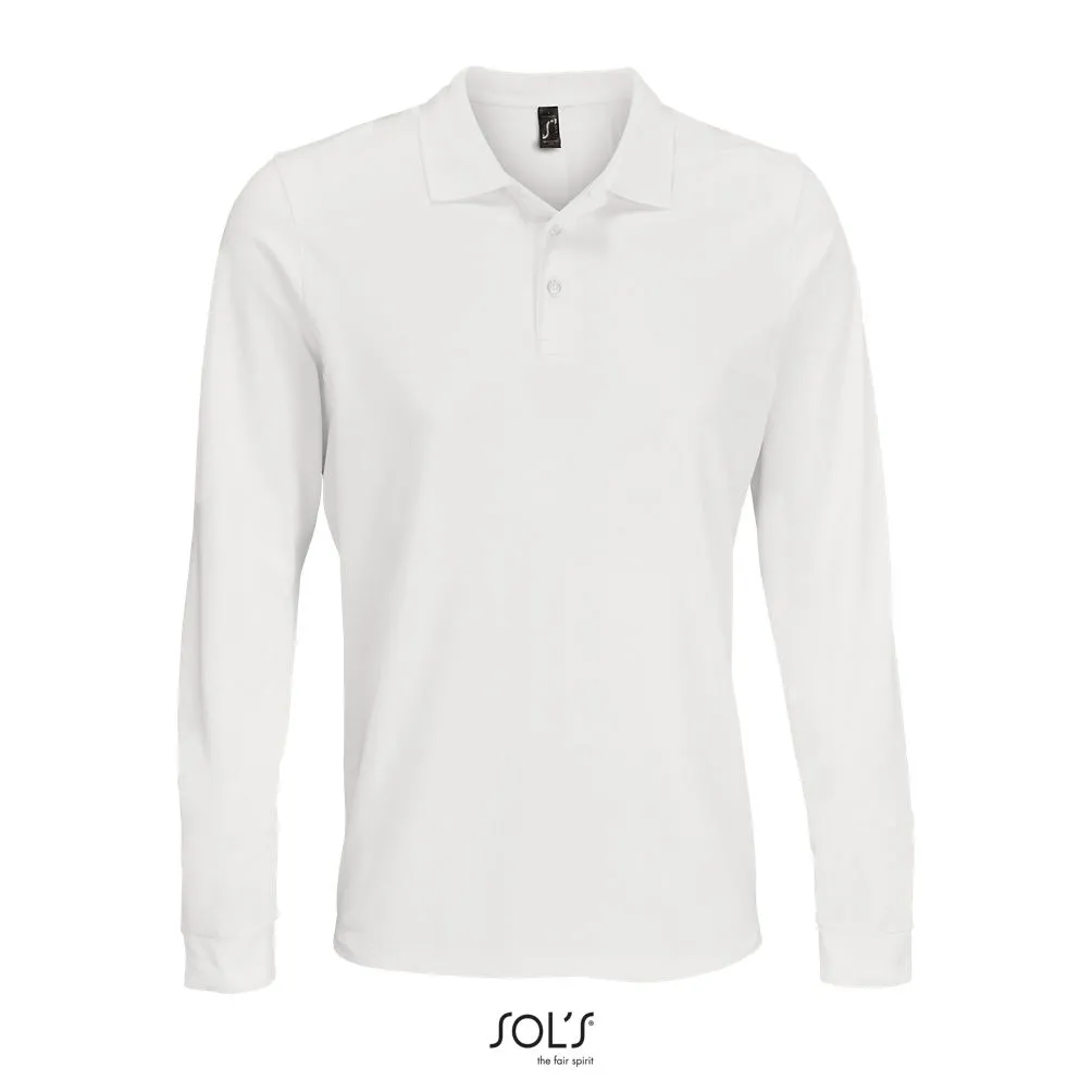 Polo Unisex Manga Larga De Polialgodón SOL'S PRIME LSL BLANCO