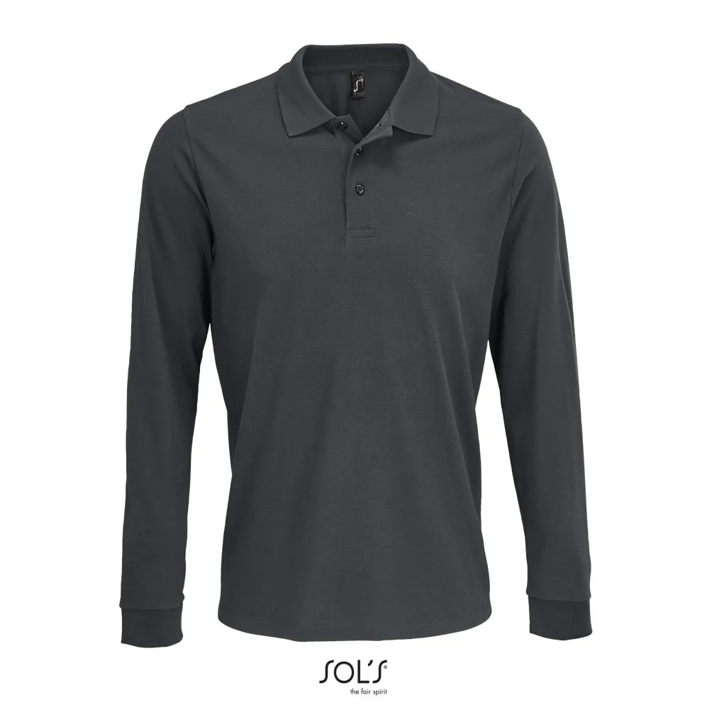 Polo Unisex Manga Larga De Polialgodón SOL'S PRIME LSL GRIS OSCURO