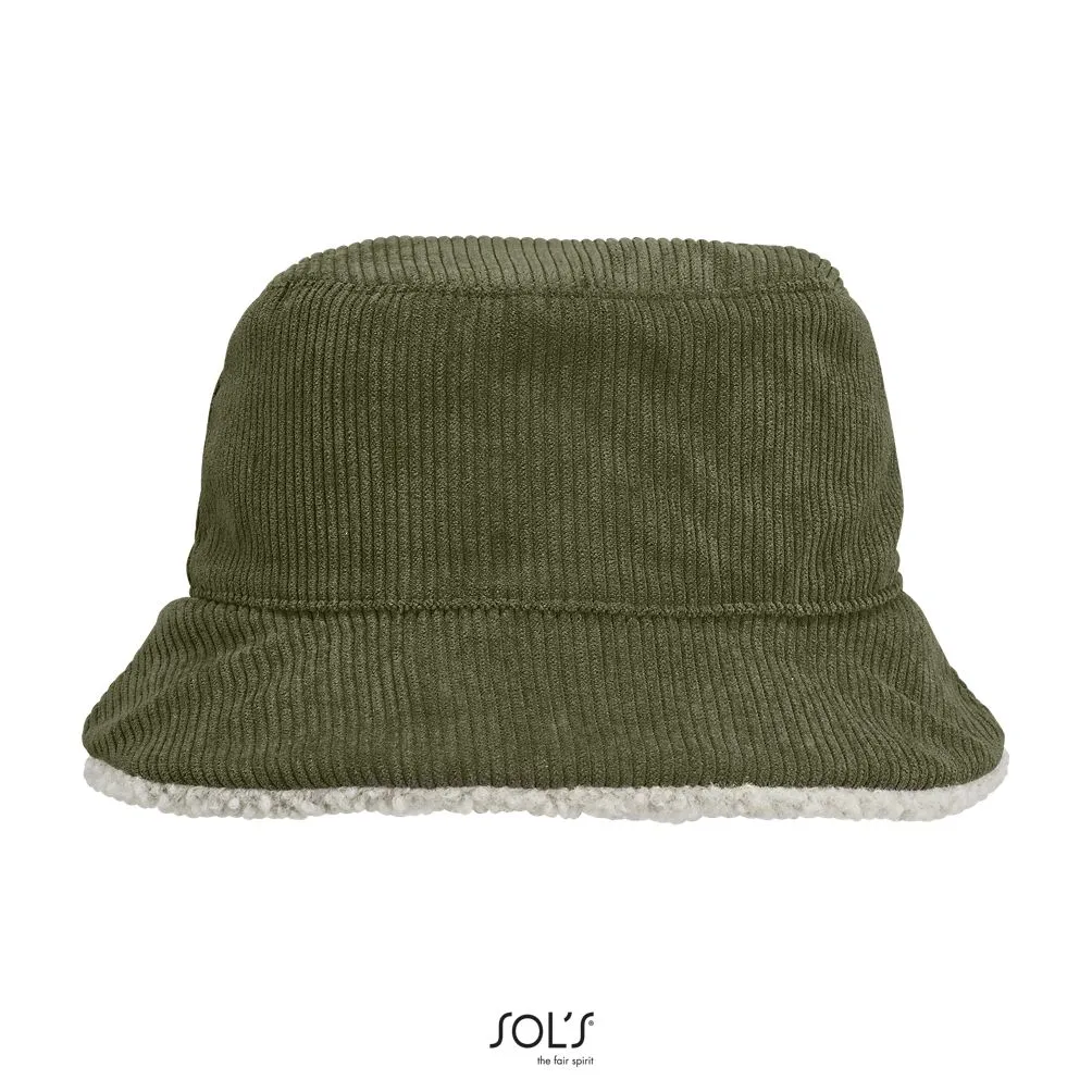 Sombrero De Pescador Reversible Sherpa Y Terciopelo SOL'S BUCKET 2IN1 Ejercito / Beige Natural