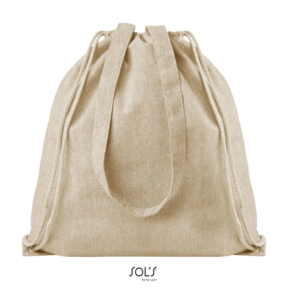 Mochila Con Cordones Y Asas SOL'S ATLANTA Beige Jaspeado