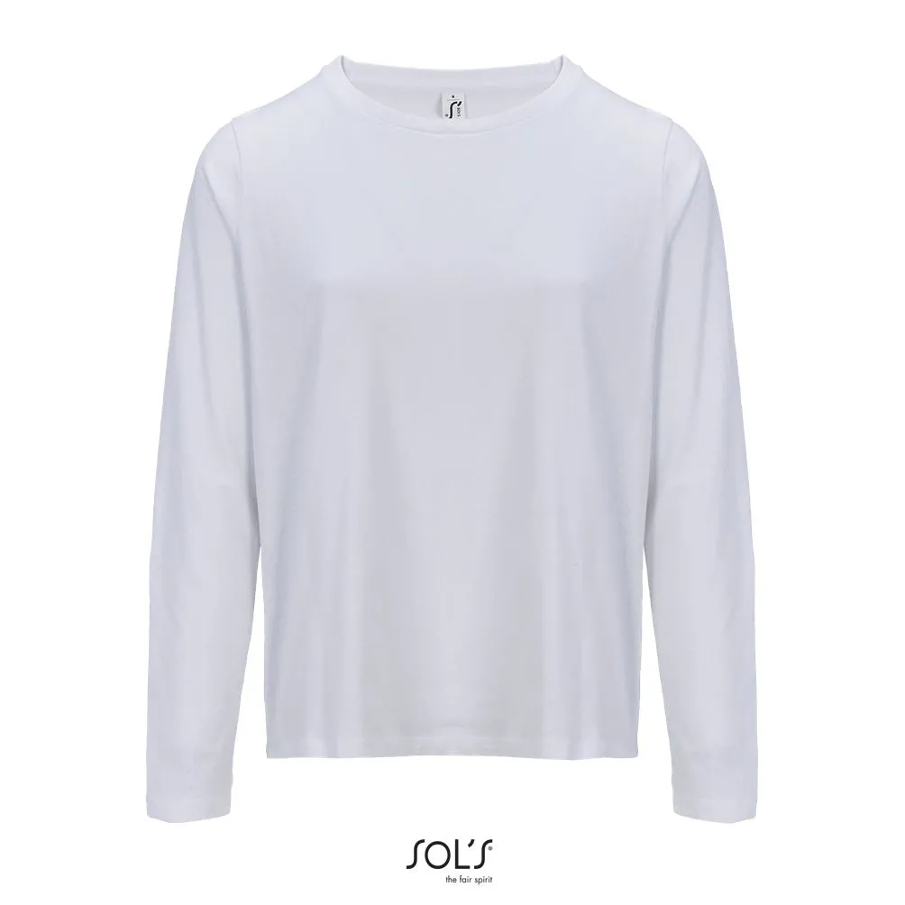 Camiseta Mujer Cuello Redondo Manga Larga SOL'S MONARCH WOMEN BLANCO