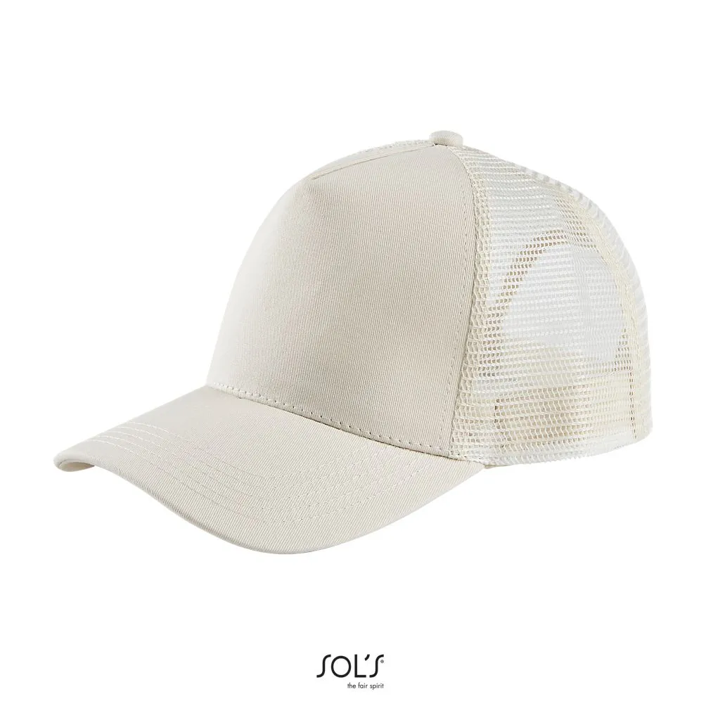 Gorra De Malla De 5 Paneles SOL'S BLINK Blanco crema