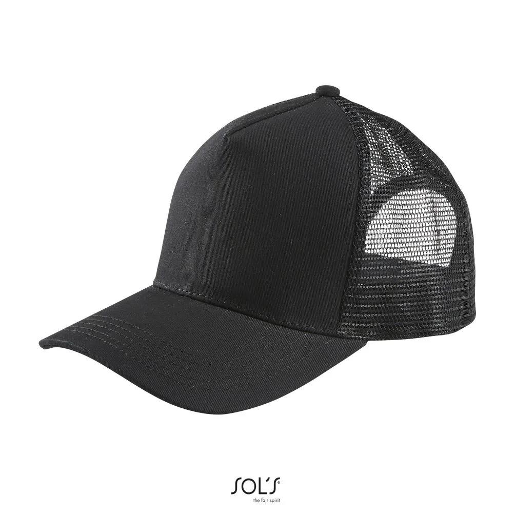 Gorra De Malla De 5 Paneles SOL'S BLINK NEGRO