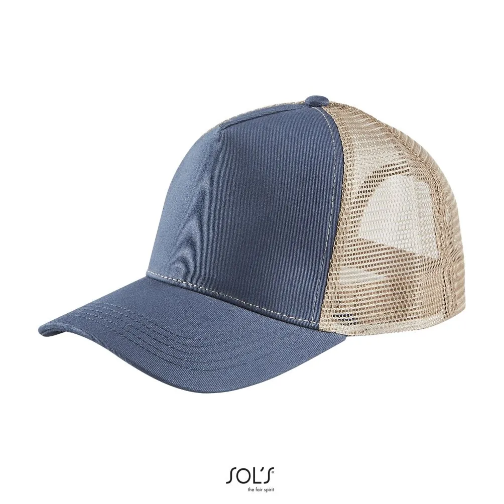Gorra De Malla De 5 Paneles SOL'S BLINK Denim/Lino