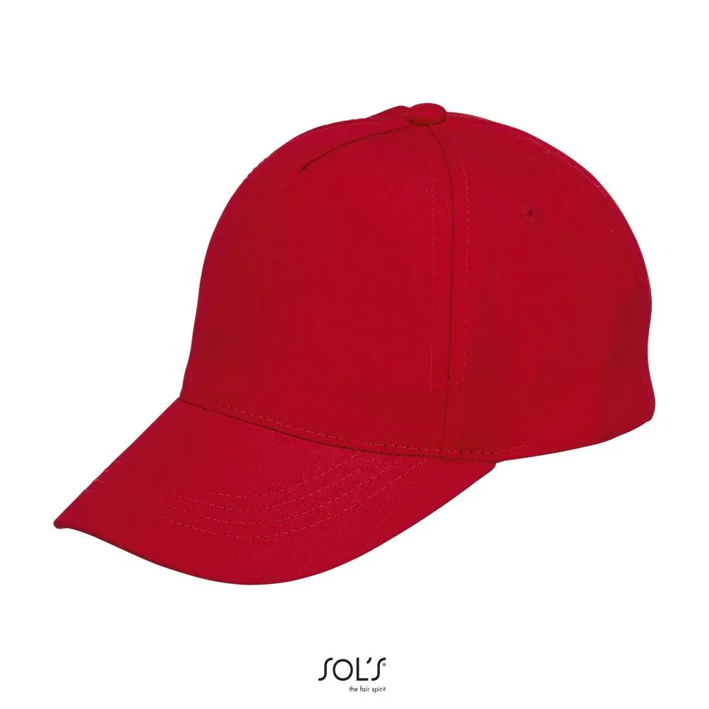 Gorra 5 Paneles Para Niños SOL'S BUZZ KIDS ROJO