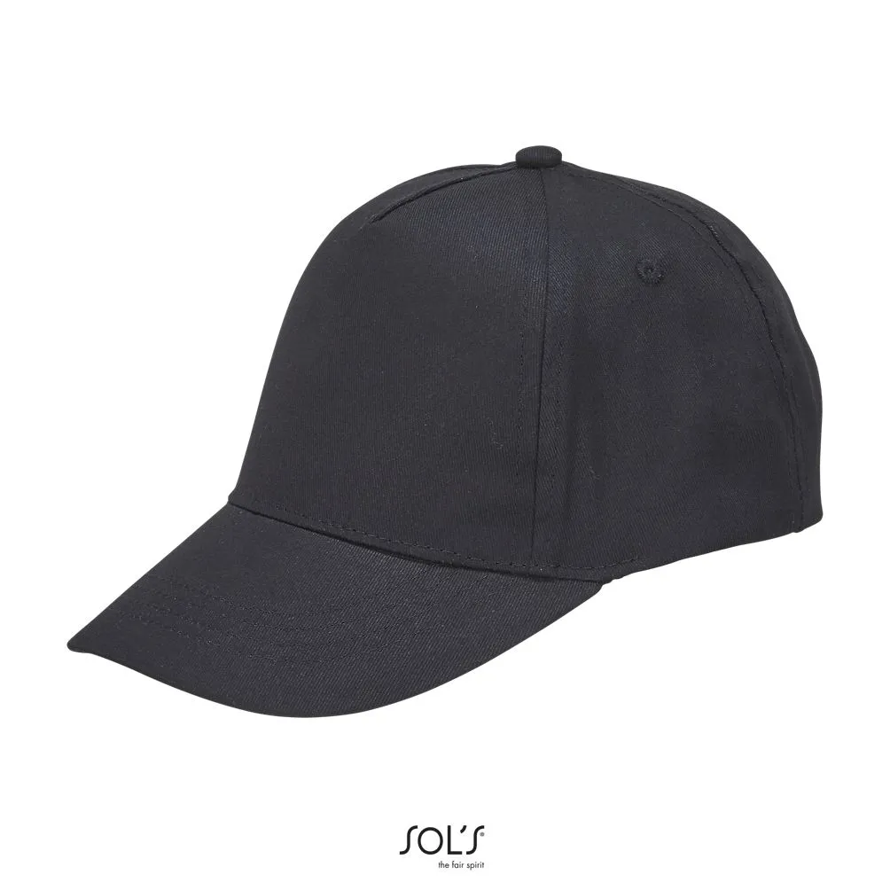 Gorra 5 Paneles Para Niños SOL'S BUZZ KIDS NEGRO