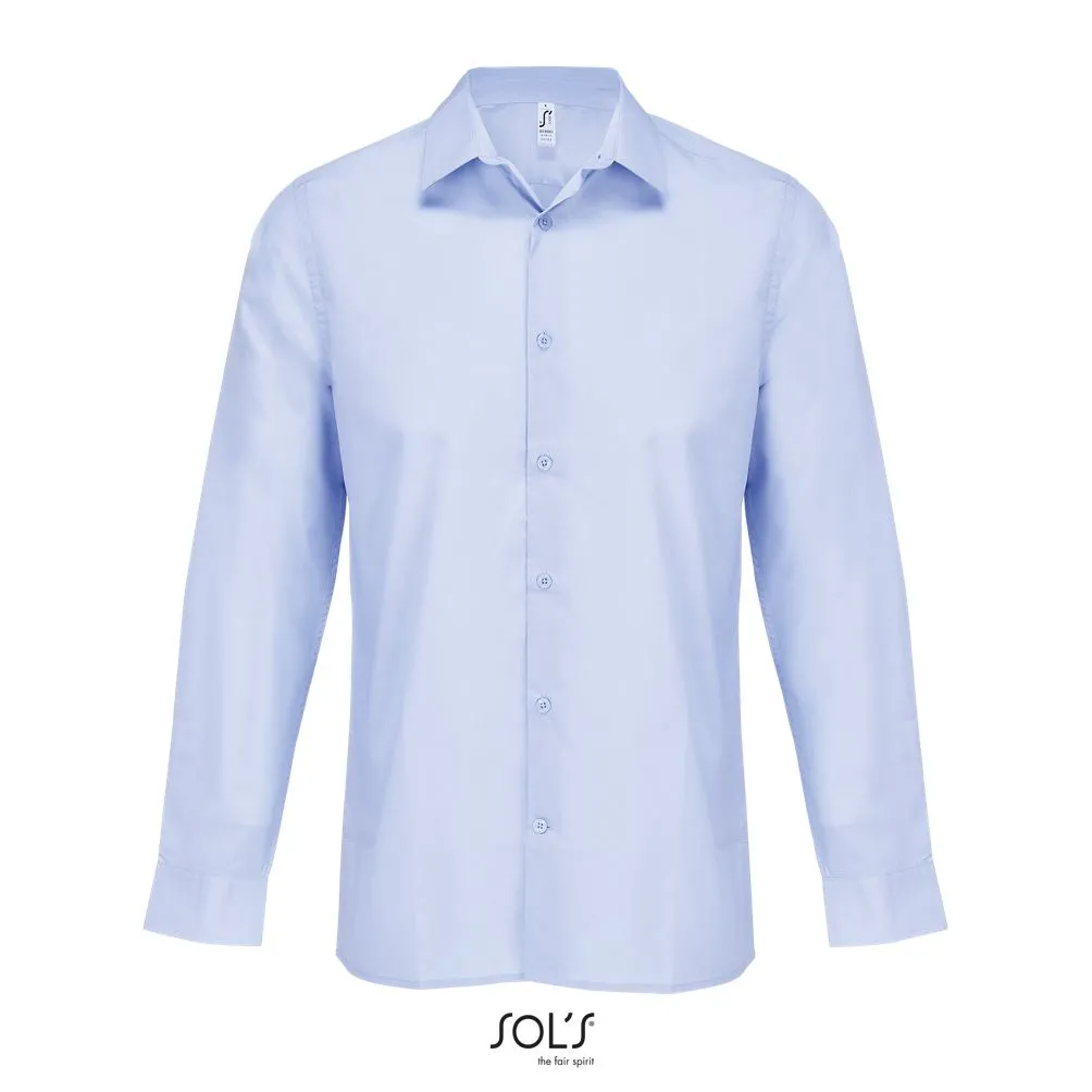 Camisa Popelina Manga Larga Para Hombre SOL'S BAILEY MEN AZUL CIELO